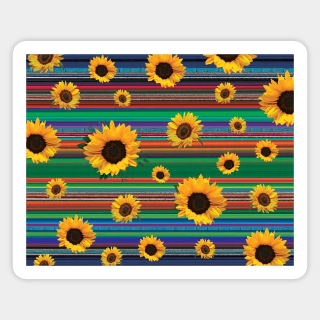 Serape Sunflowe Sticker by DigitalCreativeArt